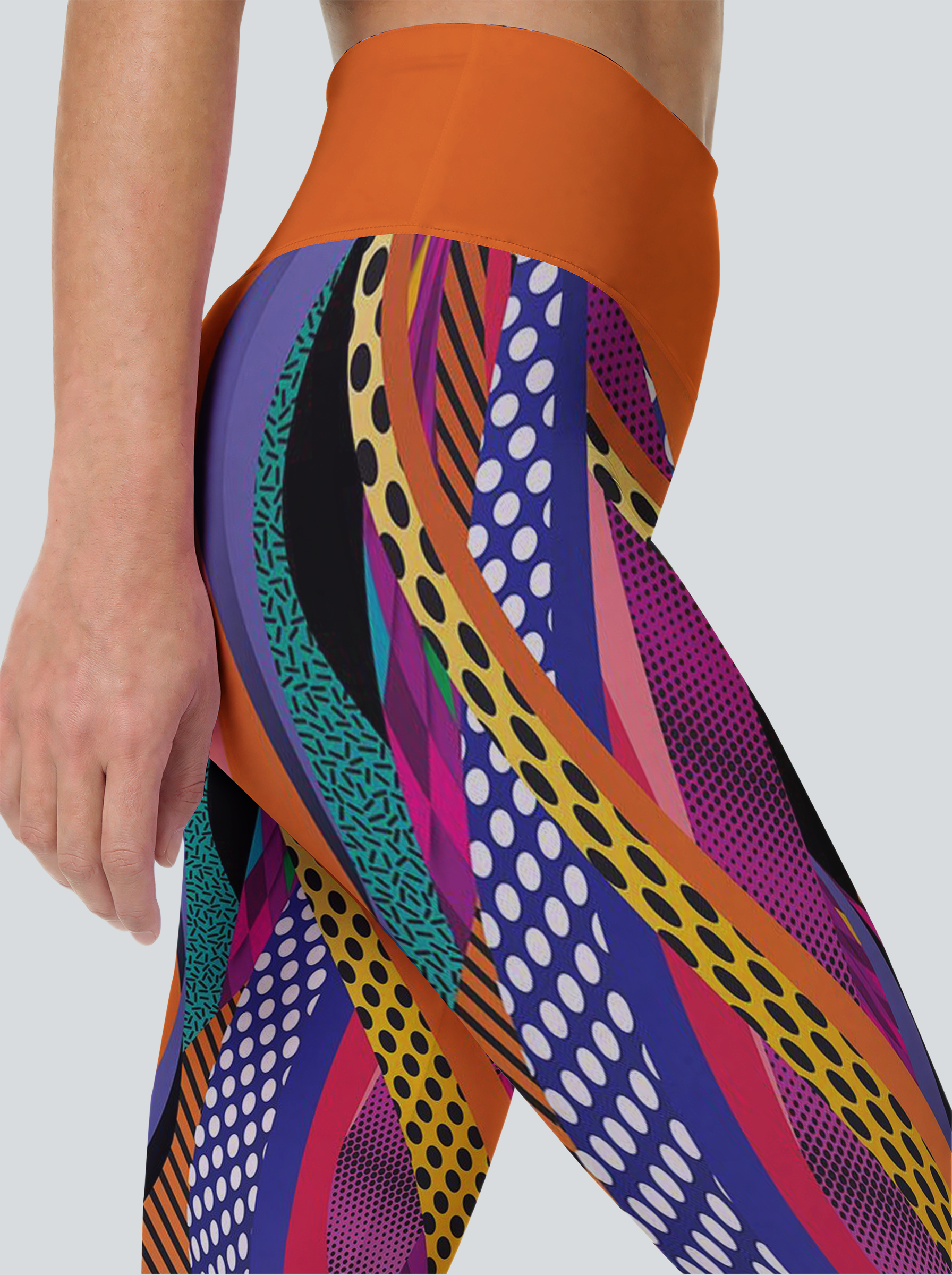 High-Waisted Retro Pop Art Energy Leggings