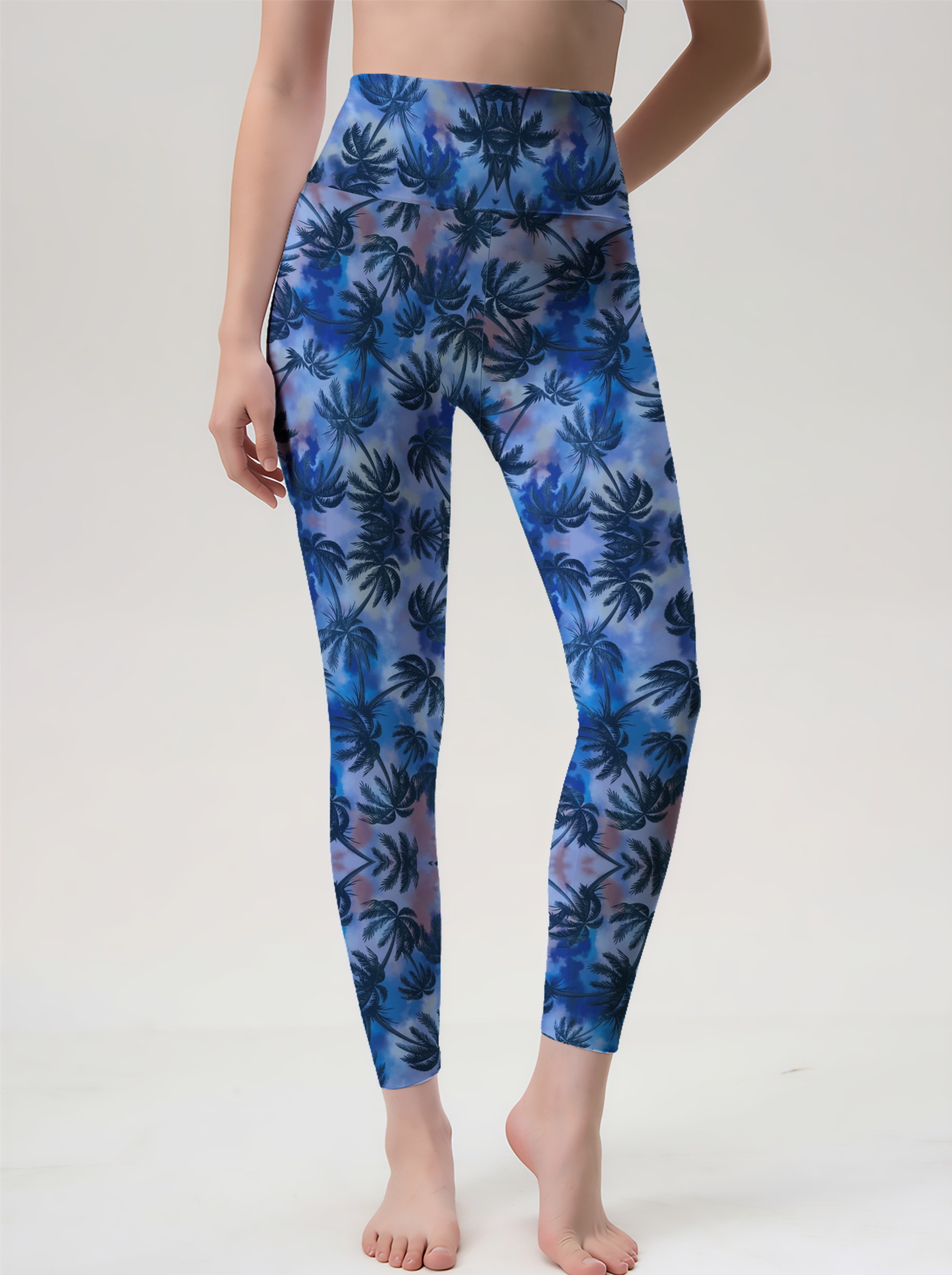 Coastal Palm High-Waist Yoga Leggings