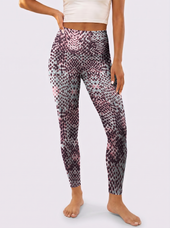 Pink & Grey Snake Print Leggings