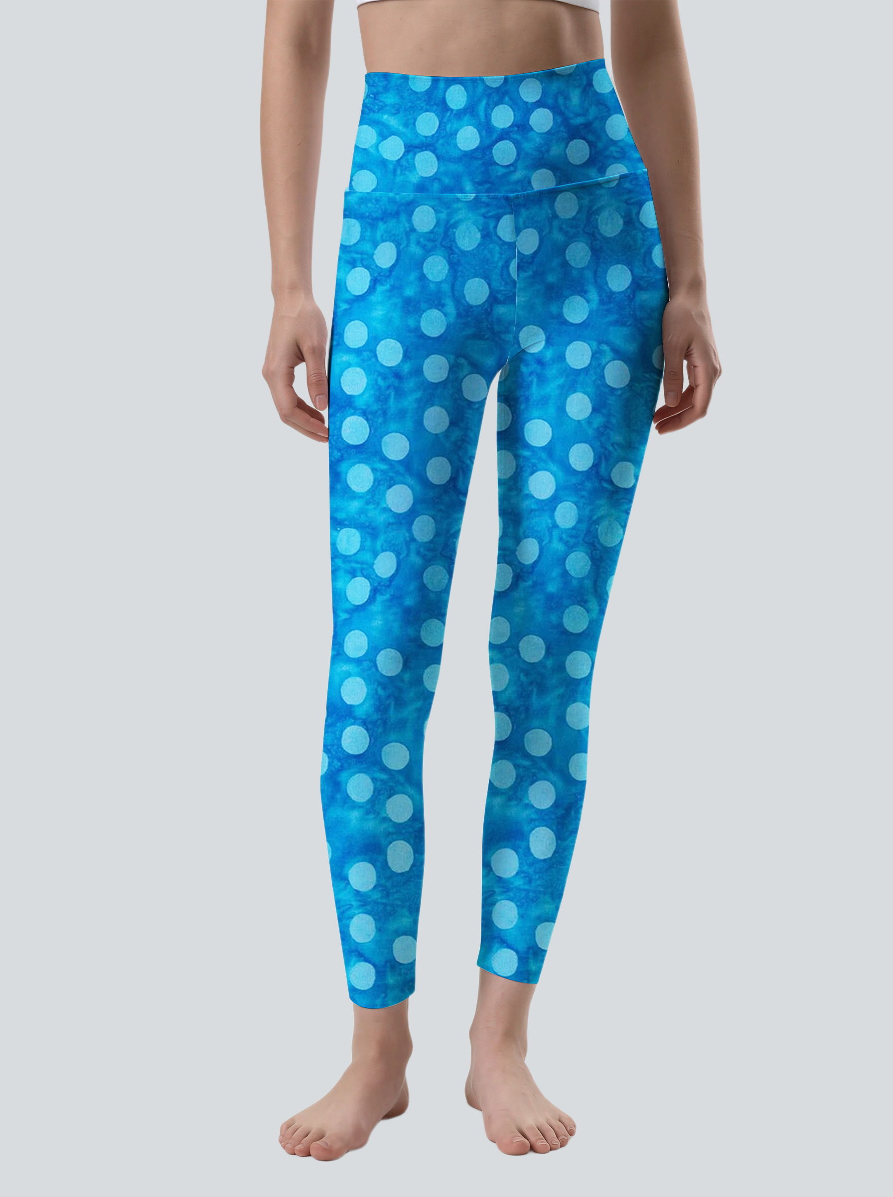 Deep Sea Polka Dot High-Waist Yoga Leggings