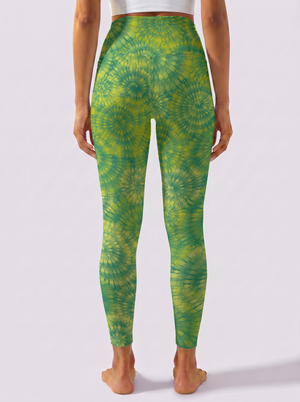 Green & Yellow Sunburst Gradient Leggings
