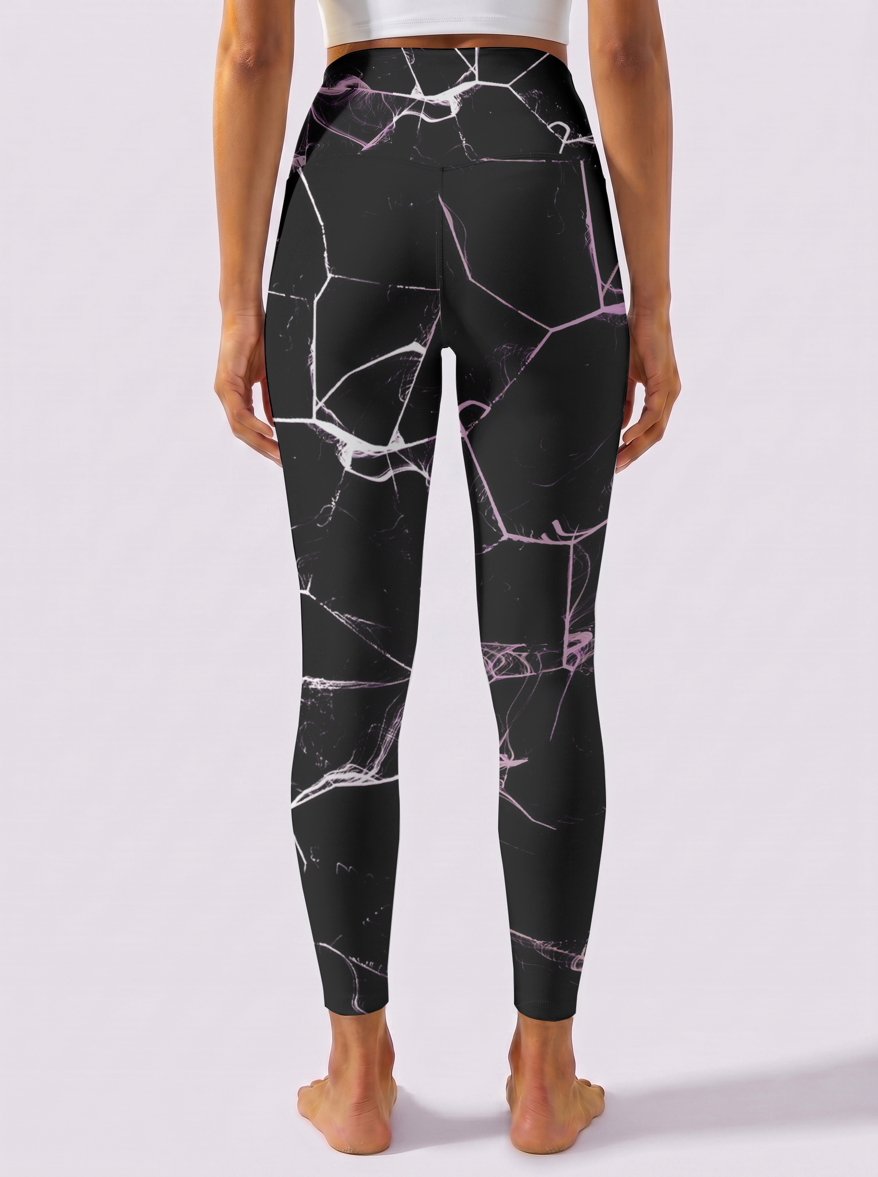 Black & Pink Line Gradient Leggings