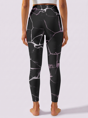 Black & Pink Line Gradient Leggings