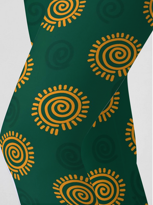 Sun Spiral Emerald Leggings