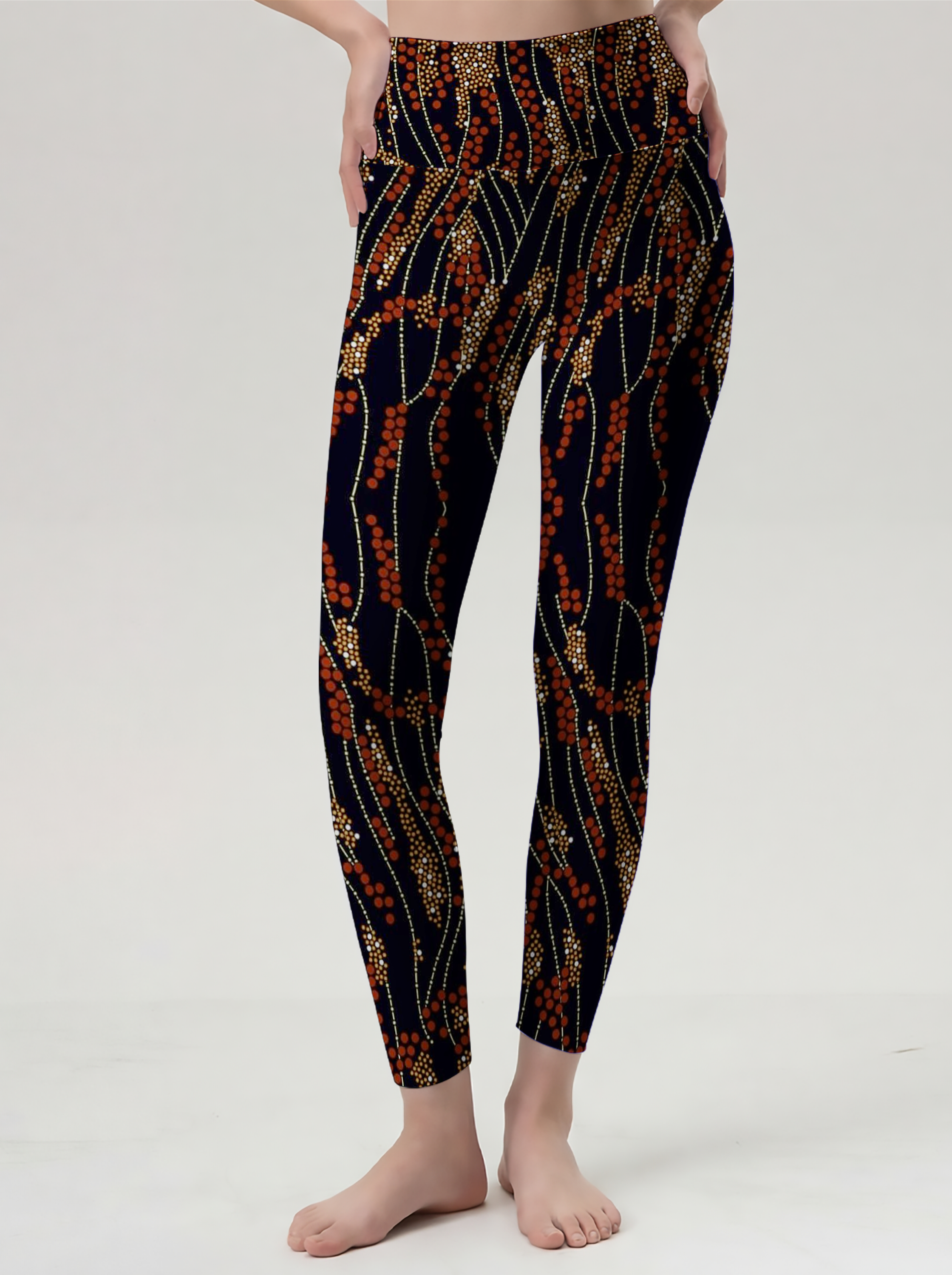 Aboriginal Dot Wave Leggings