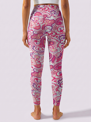 Pink Paislee Bloom Leggings