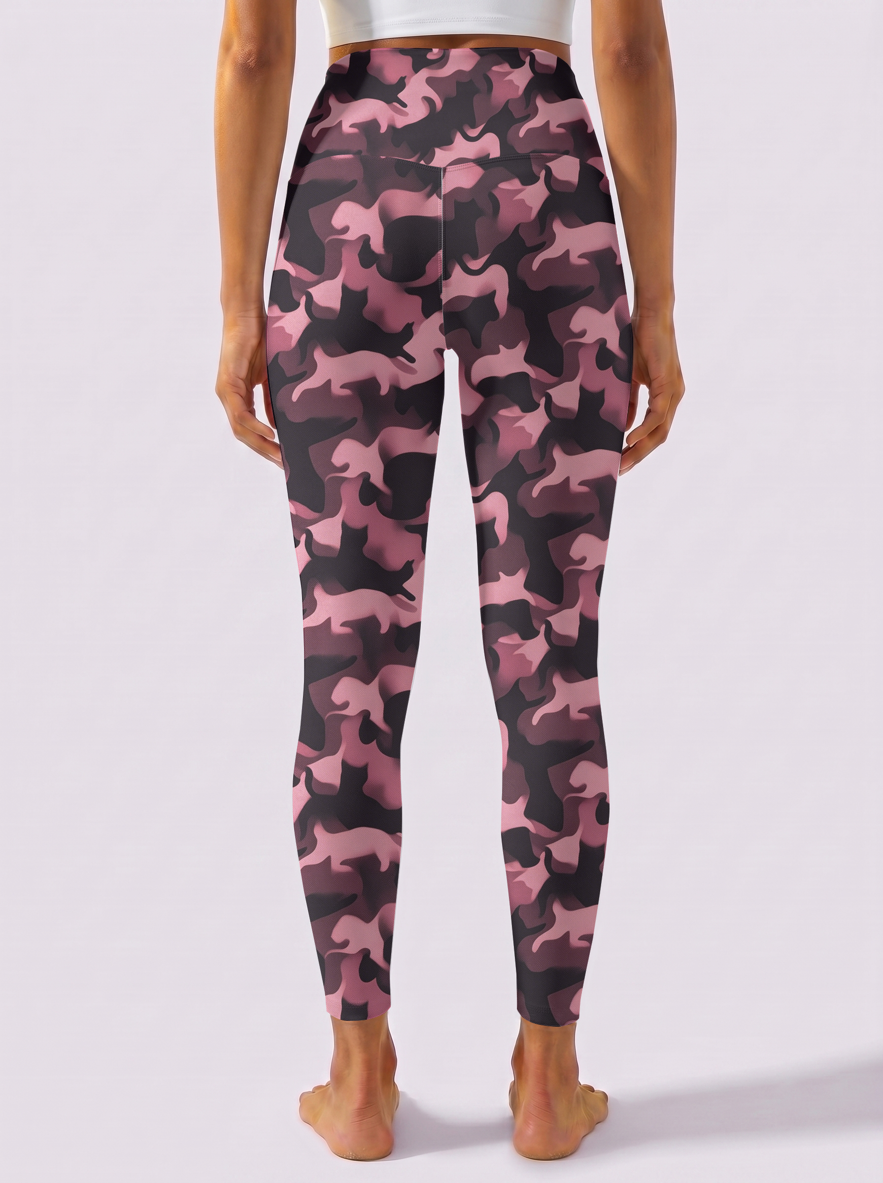 Pink Leopard-Print High-Waist Leggings