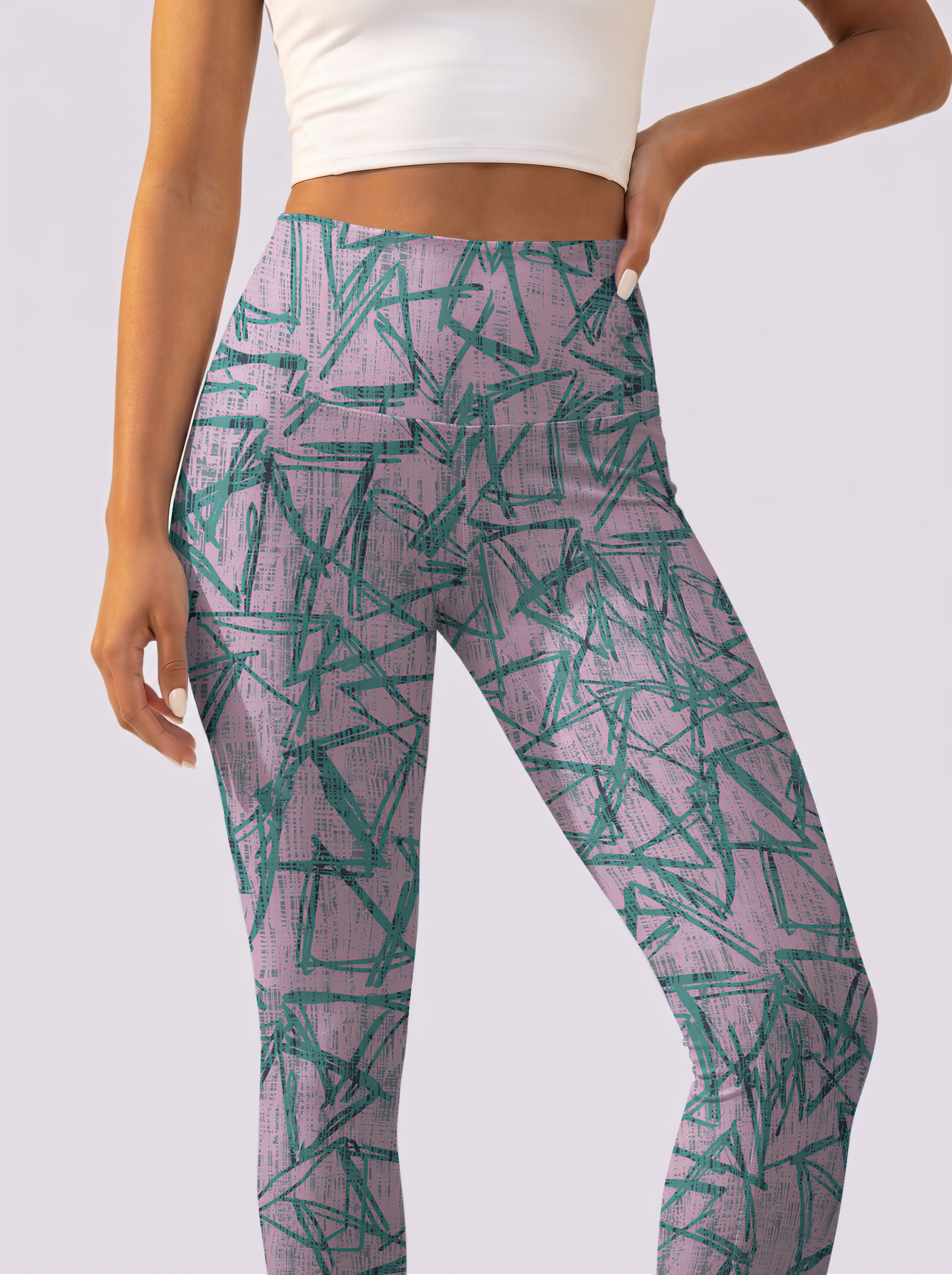 Pink & Green Graffiti Leggings