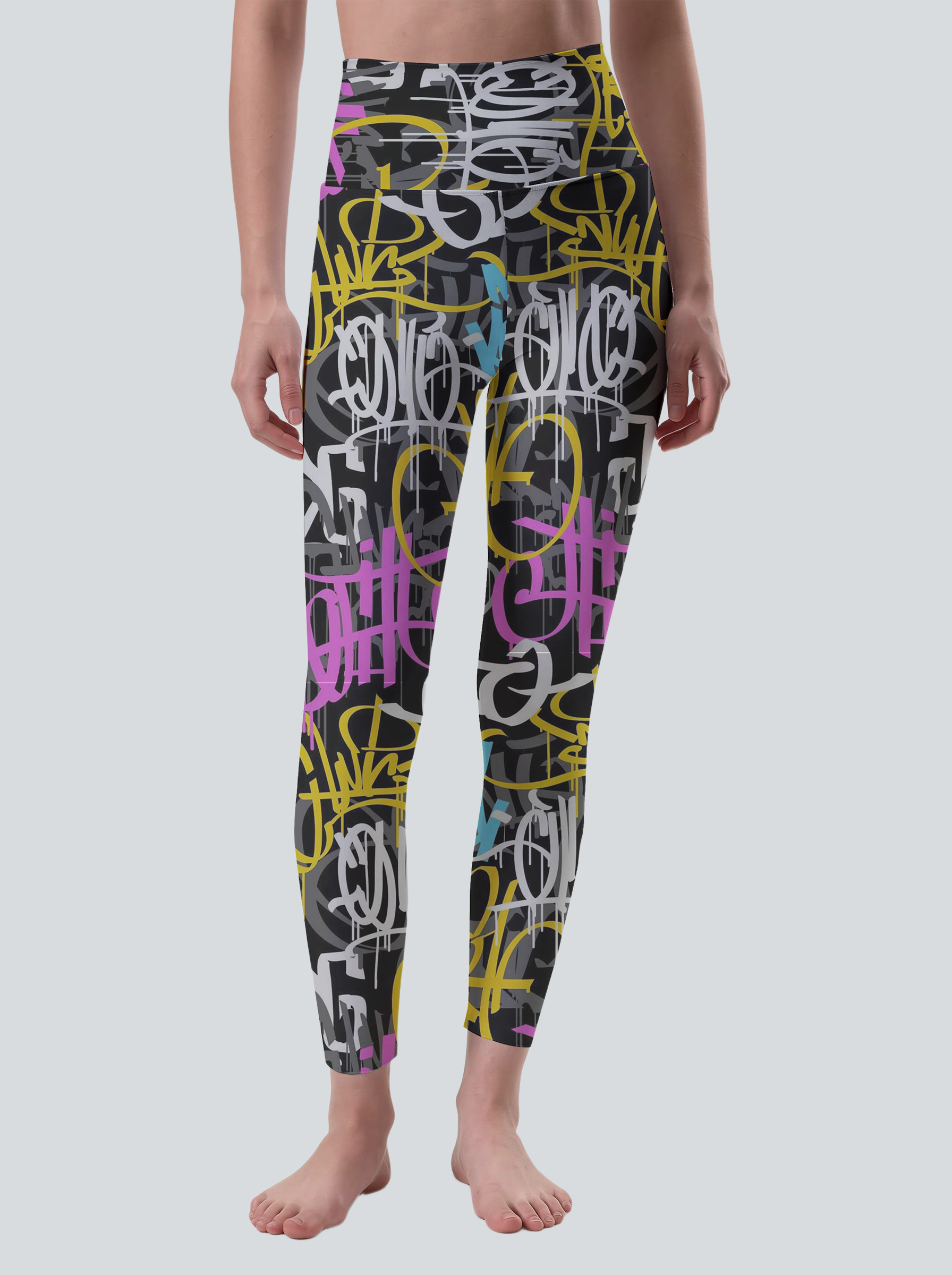 Street Graffiti High-Waist Yoga Leggings