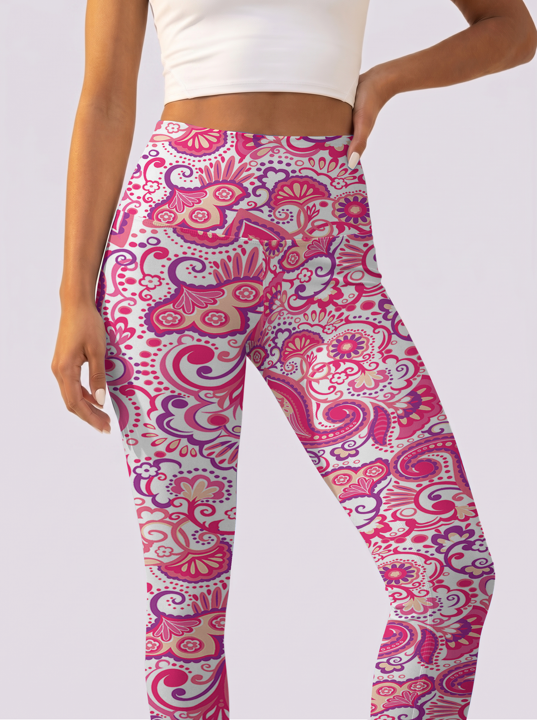 Pink Paislee Bloom Leggings