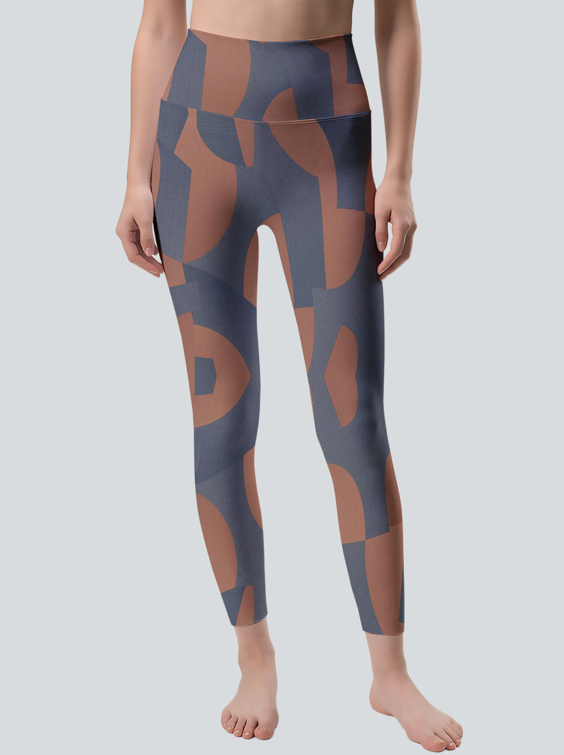 Geo Block High-Waist Yoga Leggings