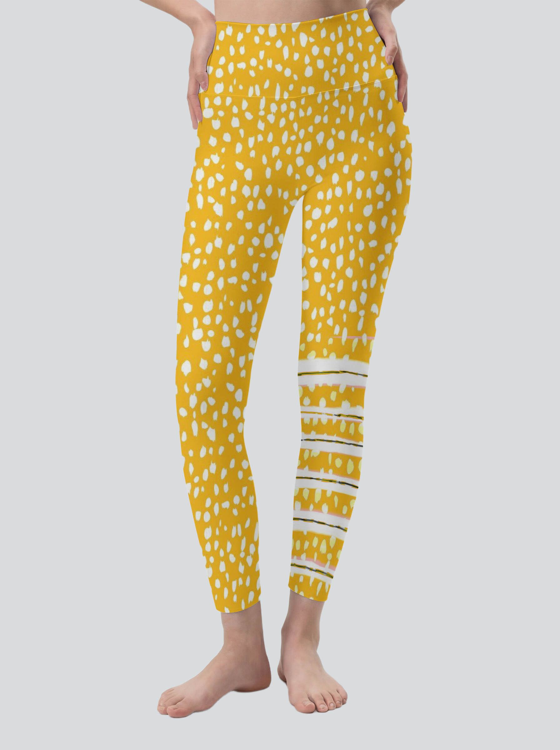 Sunshine Yellow Dot Leggings