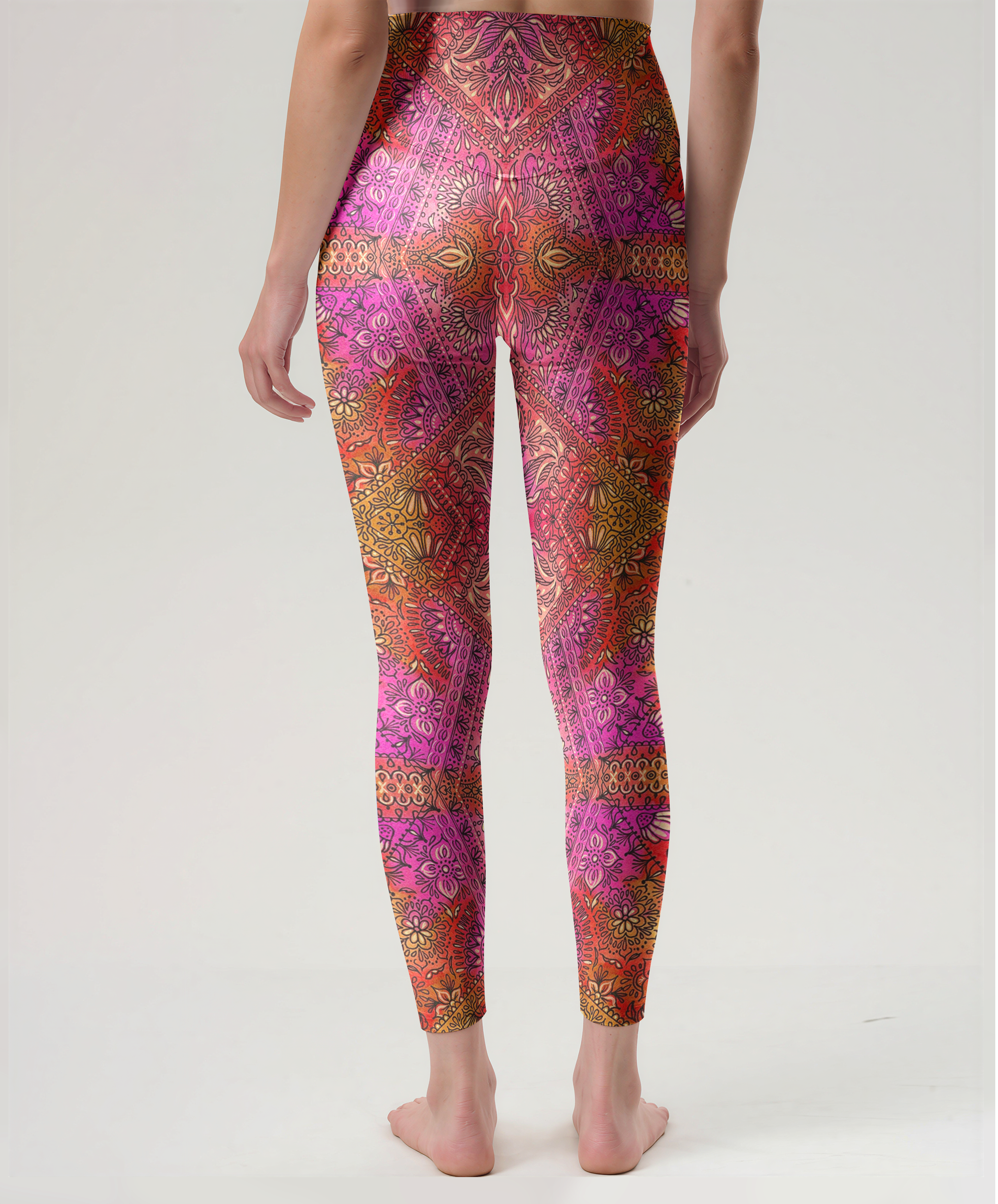Fiery Mandala High-Waist Yoga Leggings