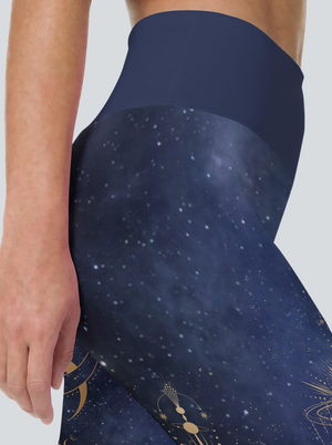 Celestial Moon Phase High-Waist Yoga Leggings
