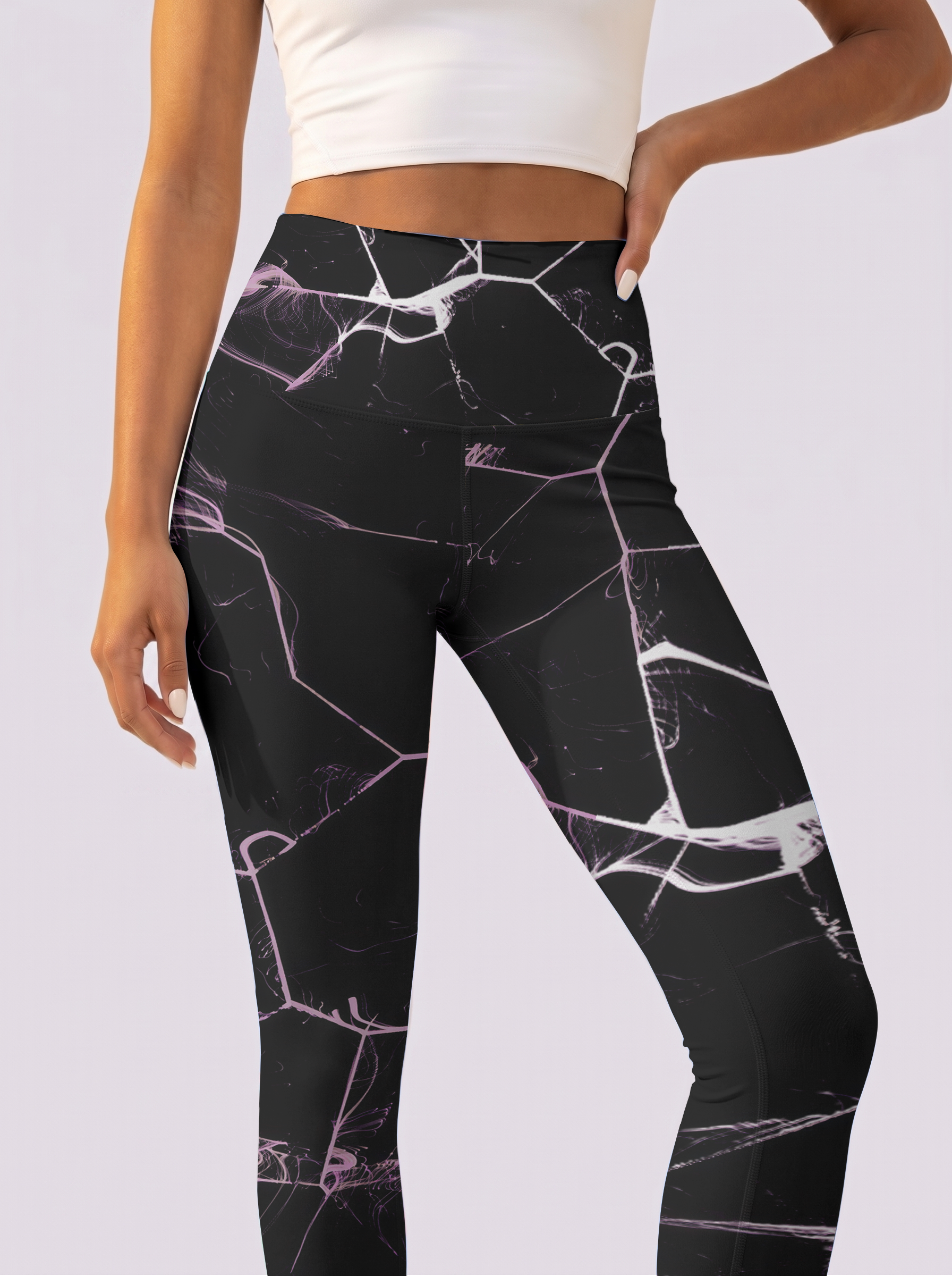 Black & Pink Line Gradient Leggings