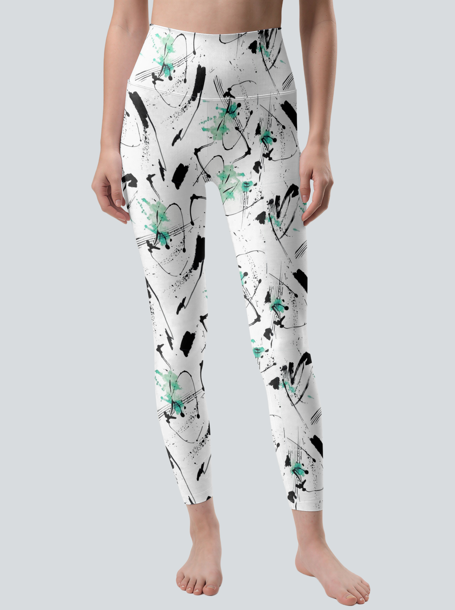 Graffiti Abstract Art Splash High-Waisted Yoga Leggings