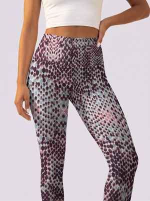 Pink & Grey Snake Print Leggings