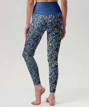 Royal Scroll High-Waist Yoga Leggings