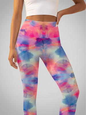 Watercolor Wash High-Waist Yoga Leggings