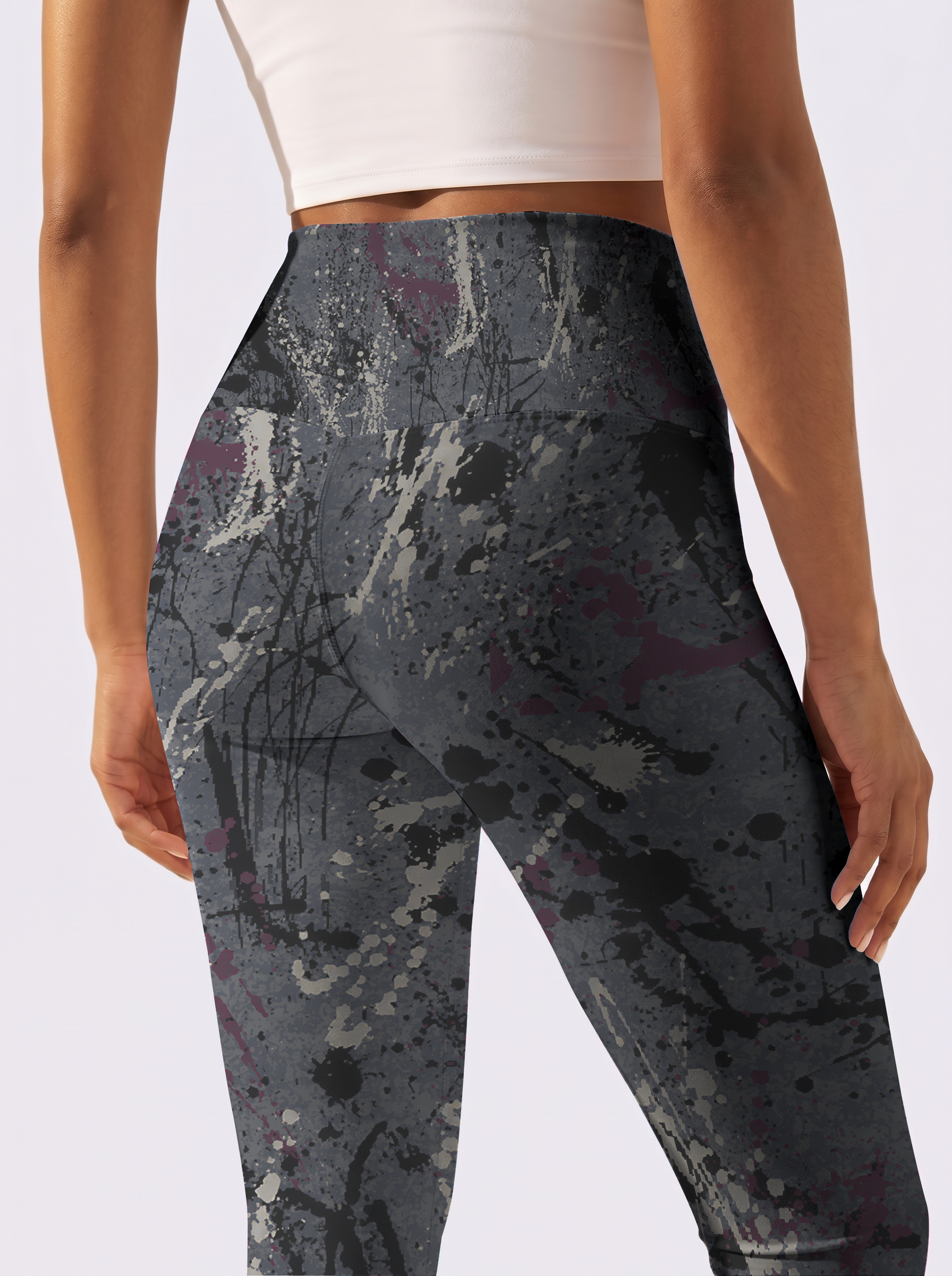 Grey Paint Splatter Leggings