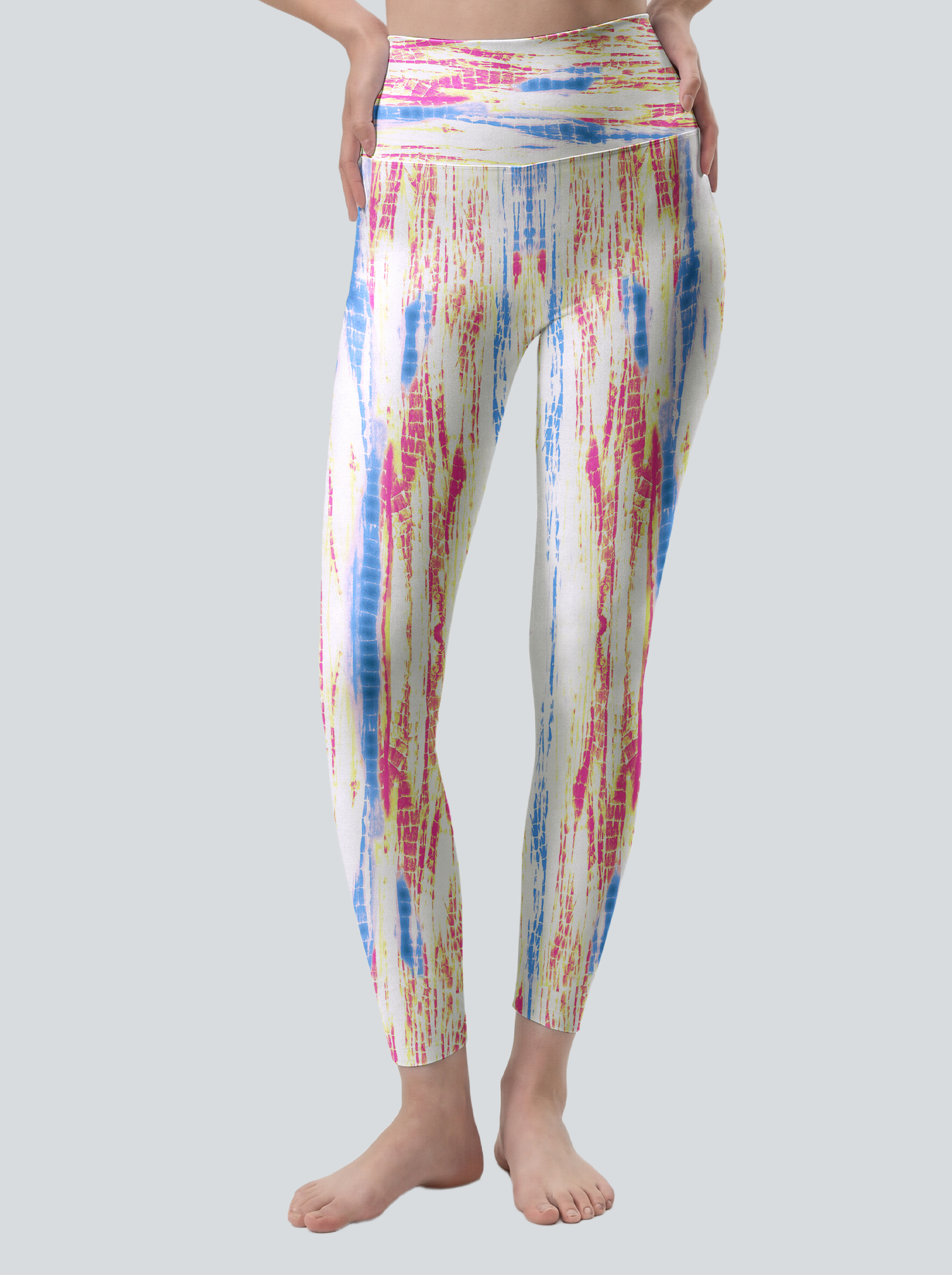 Neon Tie-Dye High-Waist Yoga Leggings