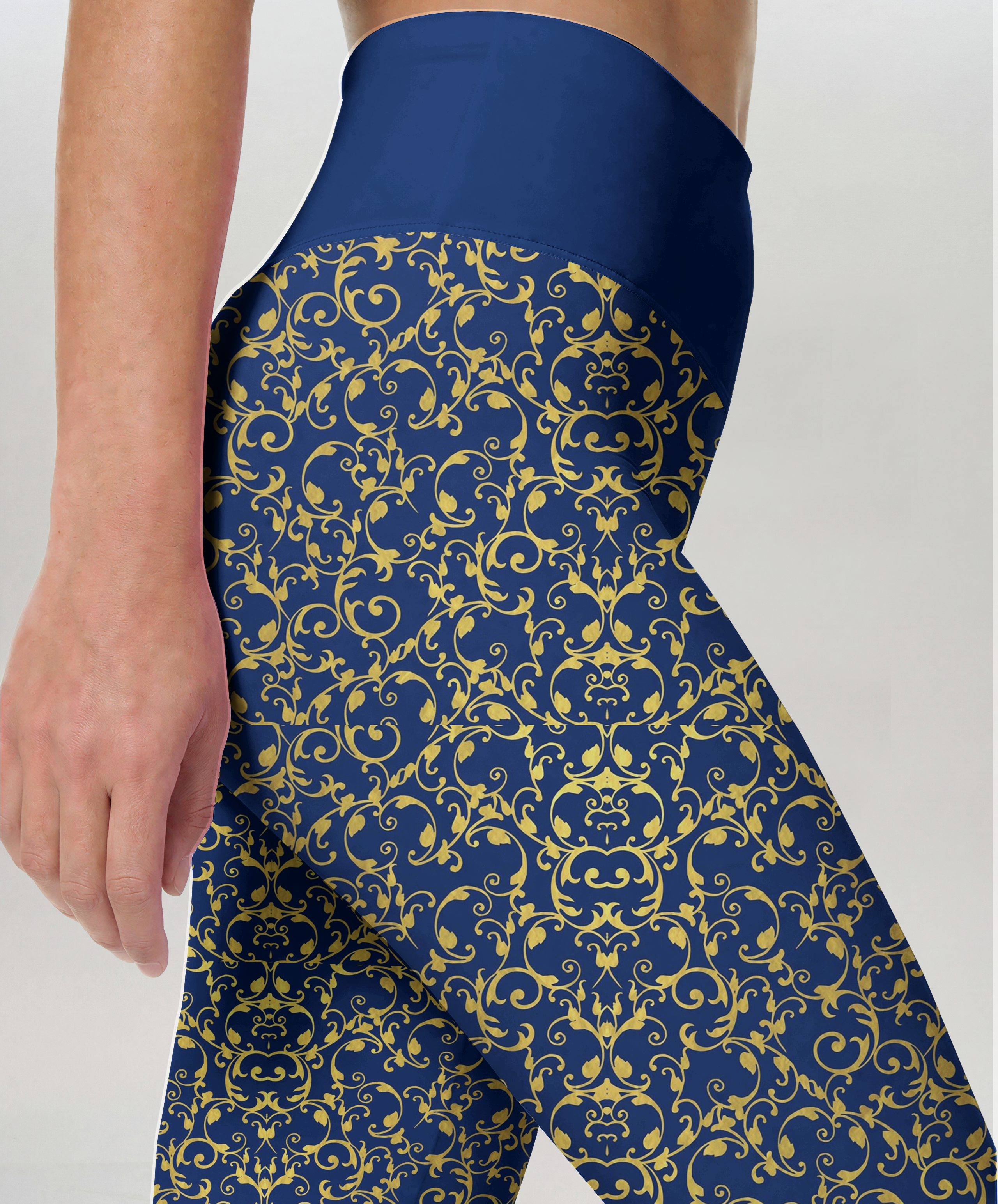 Royal Scroll High-Waist Yoga Leggings