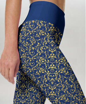 Royal Scroll High-Waist Yoga Leggings