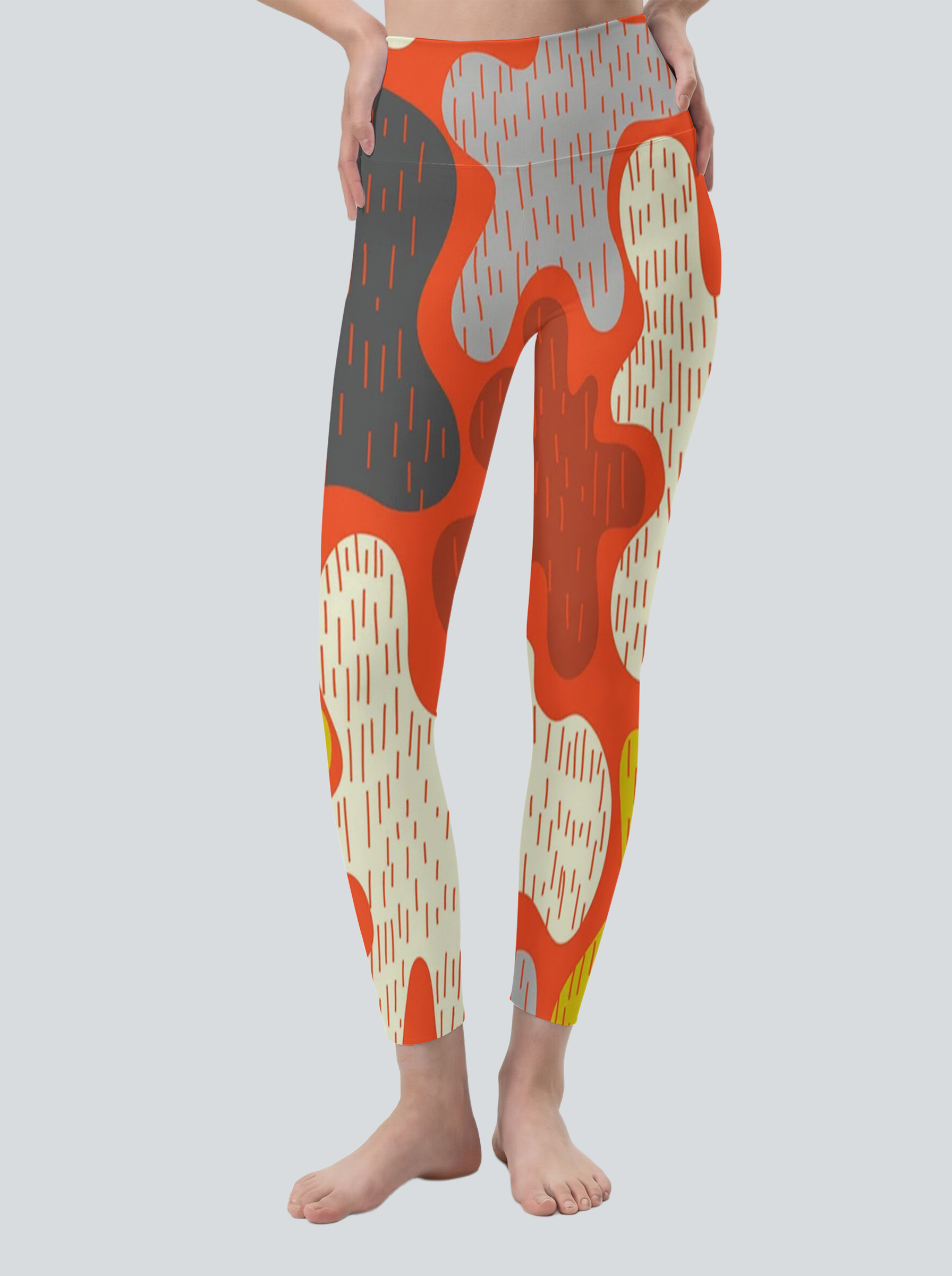 Abstract Terracotta Splash Leggings