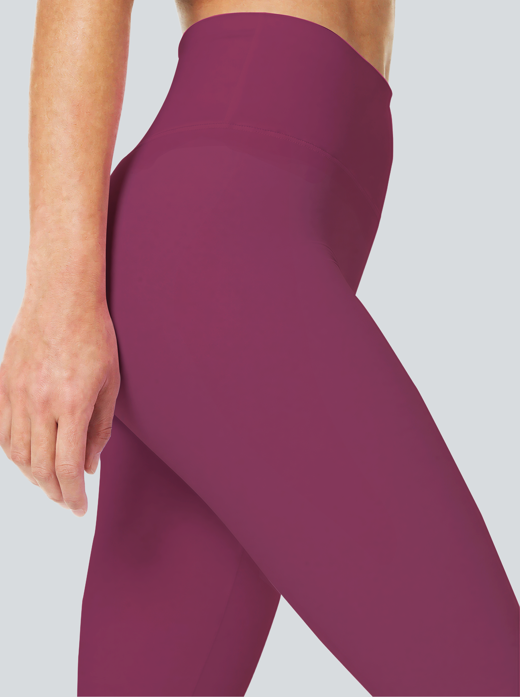 Berry Red Stitched Floral Leggings