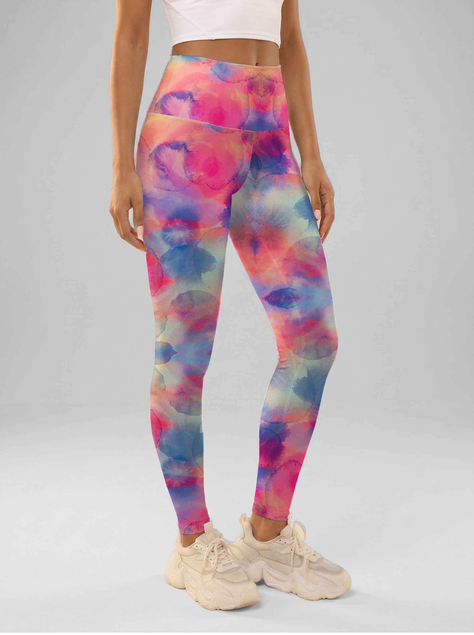 Watercolor Wash High-Waist Yoga Leggings
