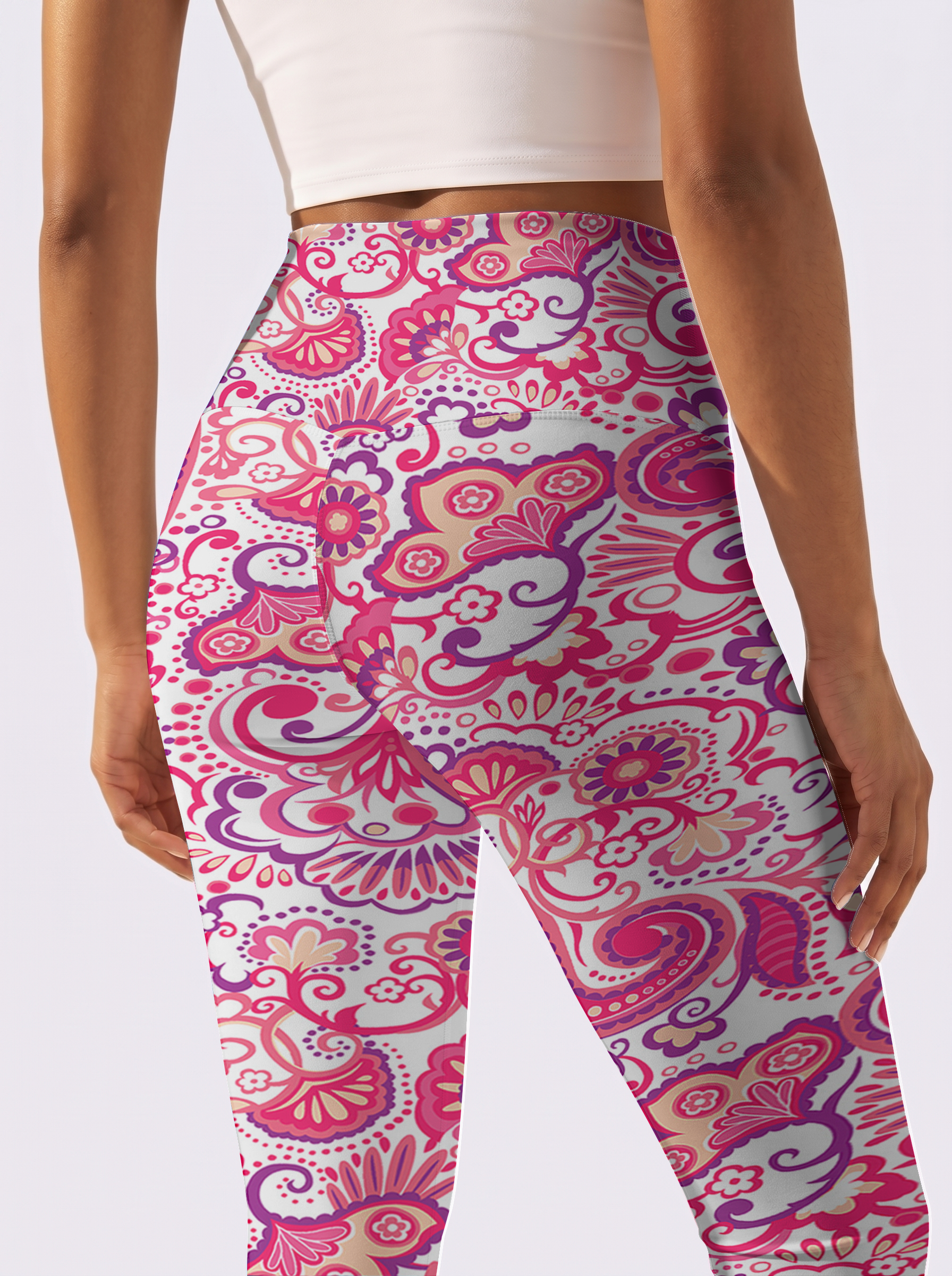 Pink Paislee Bloom Leggings