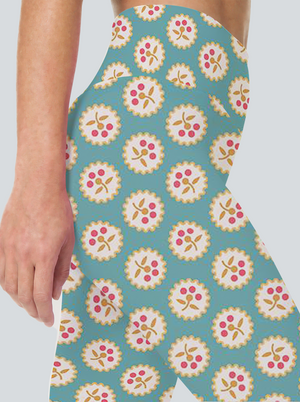 Lime Berries High-Waist Yoga Leggings