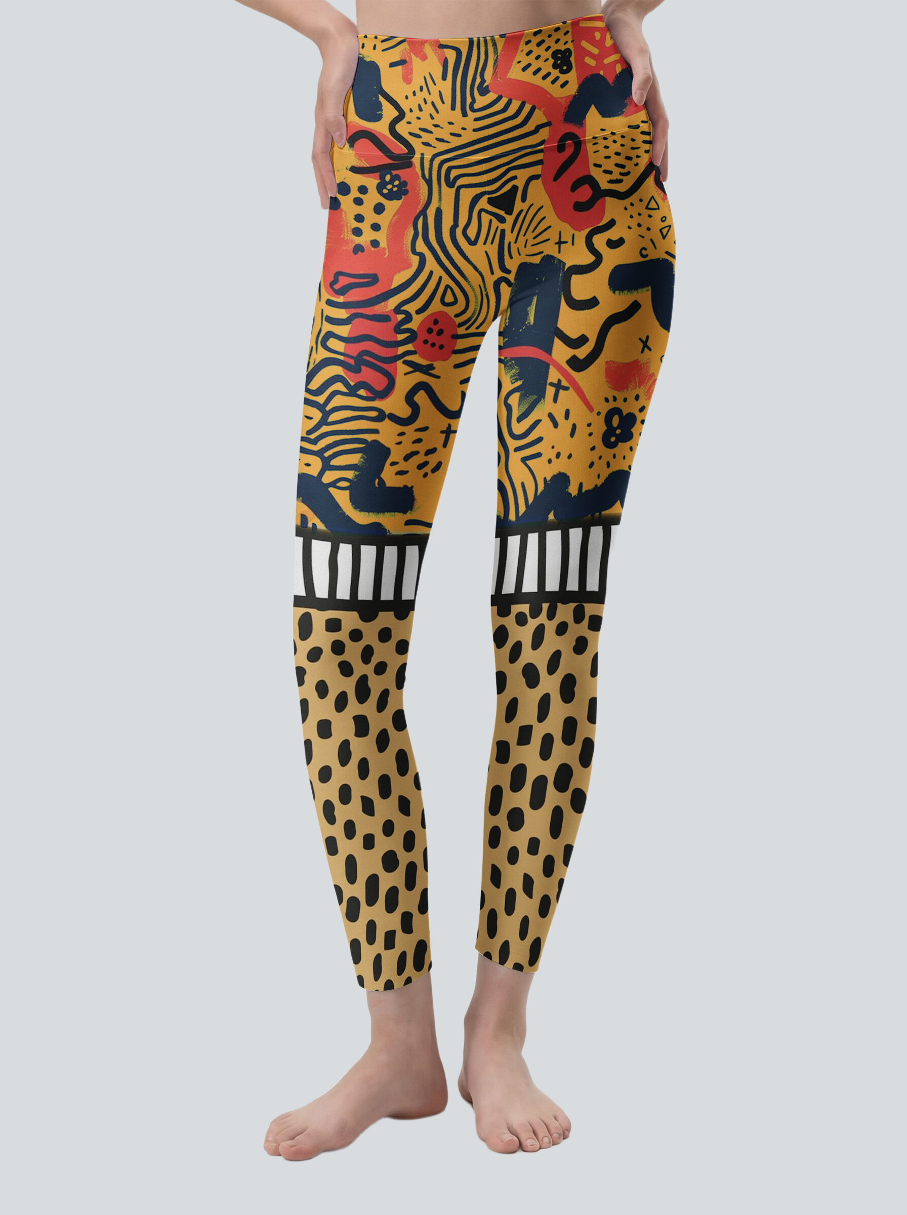 Memphis Graffiti Patchwork Leggings