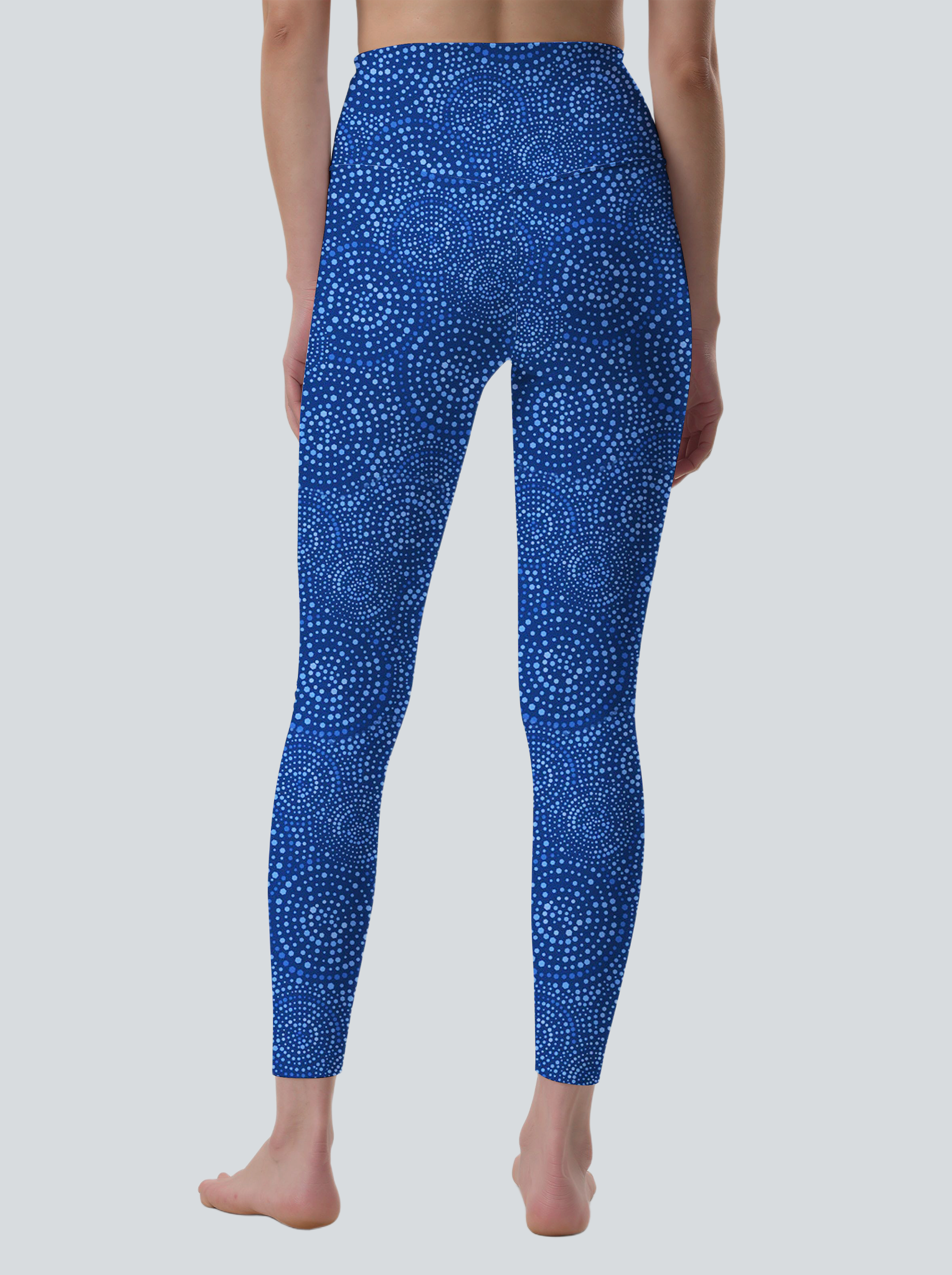 Cobalt Spiral Dot High-Waist Yoga Leggings