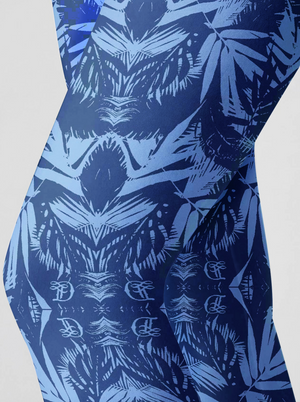 Indigo Bamboo High-Waist Yoga Leggings