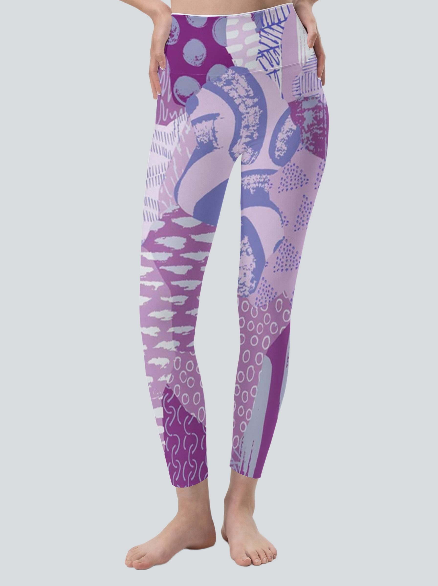 Lavender Abstract Brushstroke Leggings