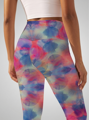 Watercolor Wash High-Waist Yoga Leggings