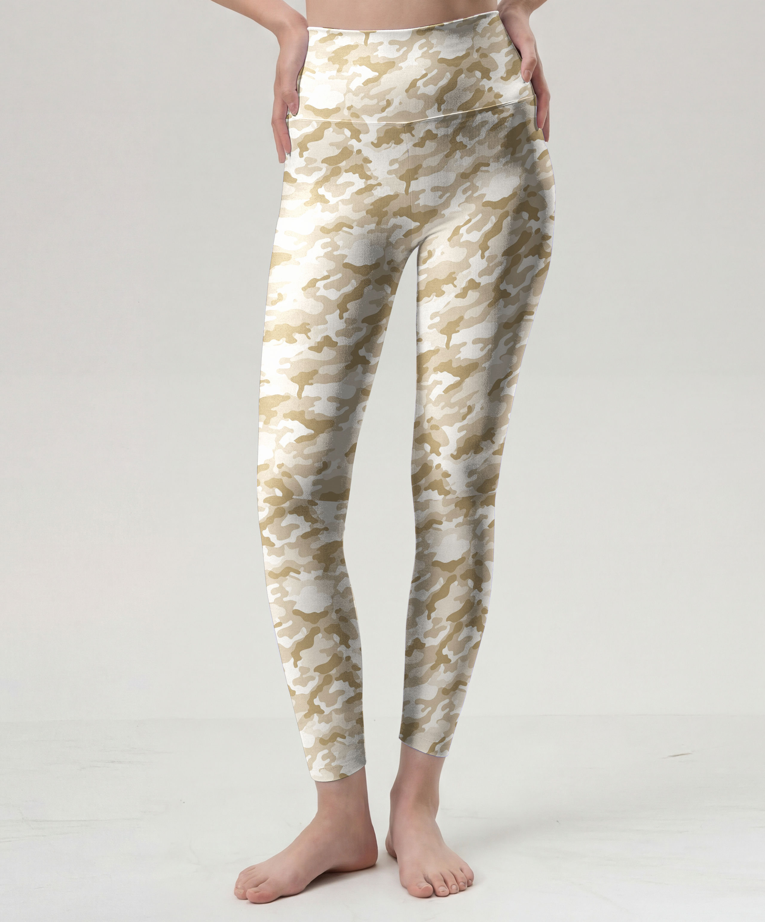 Sand Camo High-Waist Yoga Leggings