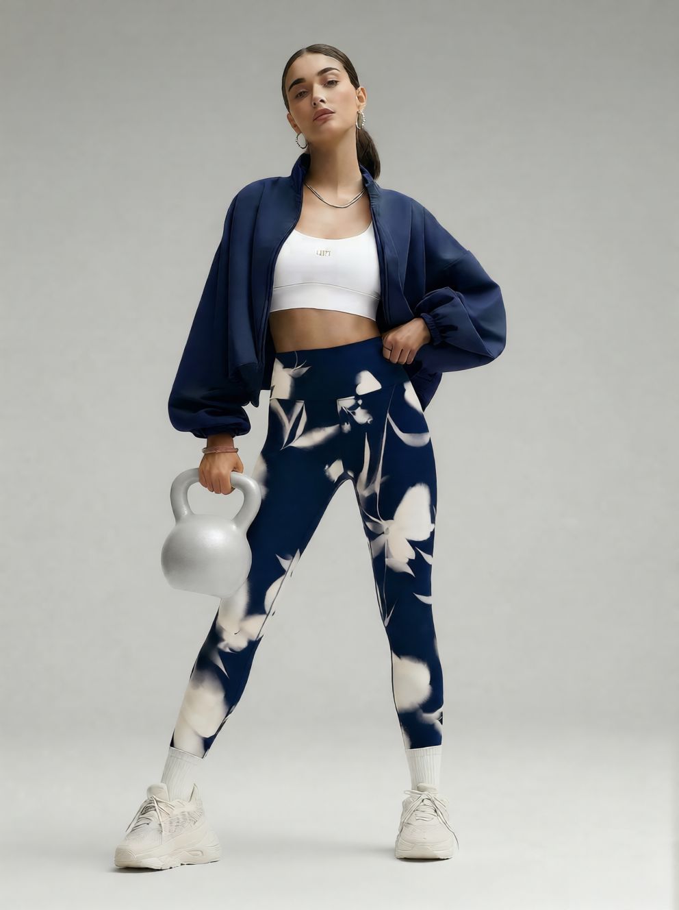 Ink Wash Floral Shadow High-Waist Yoga Leggings