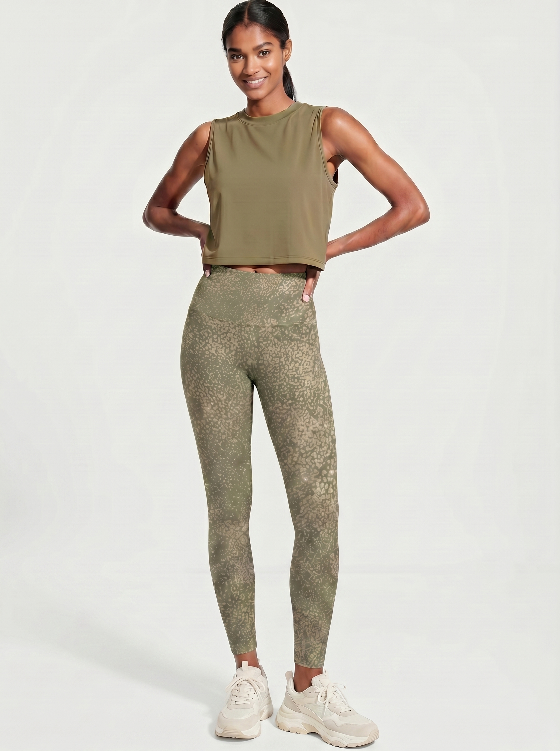 Olive Green Spot Leggings