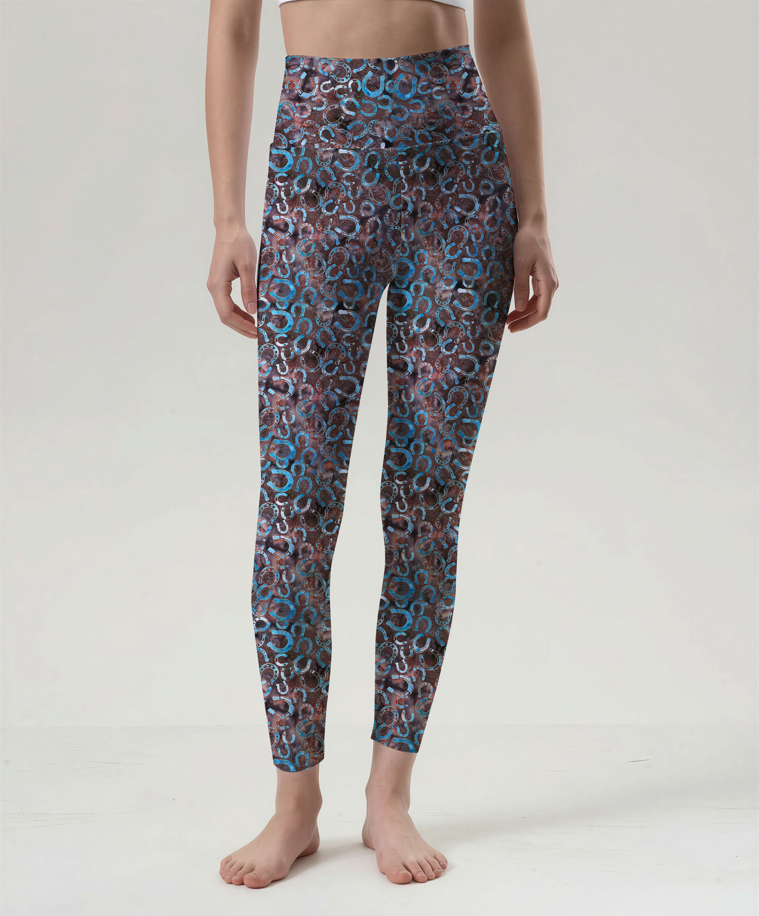 Vintage Horseshoe High-Waist Yoga Leggings