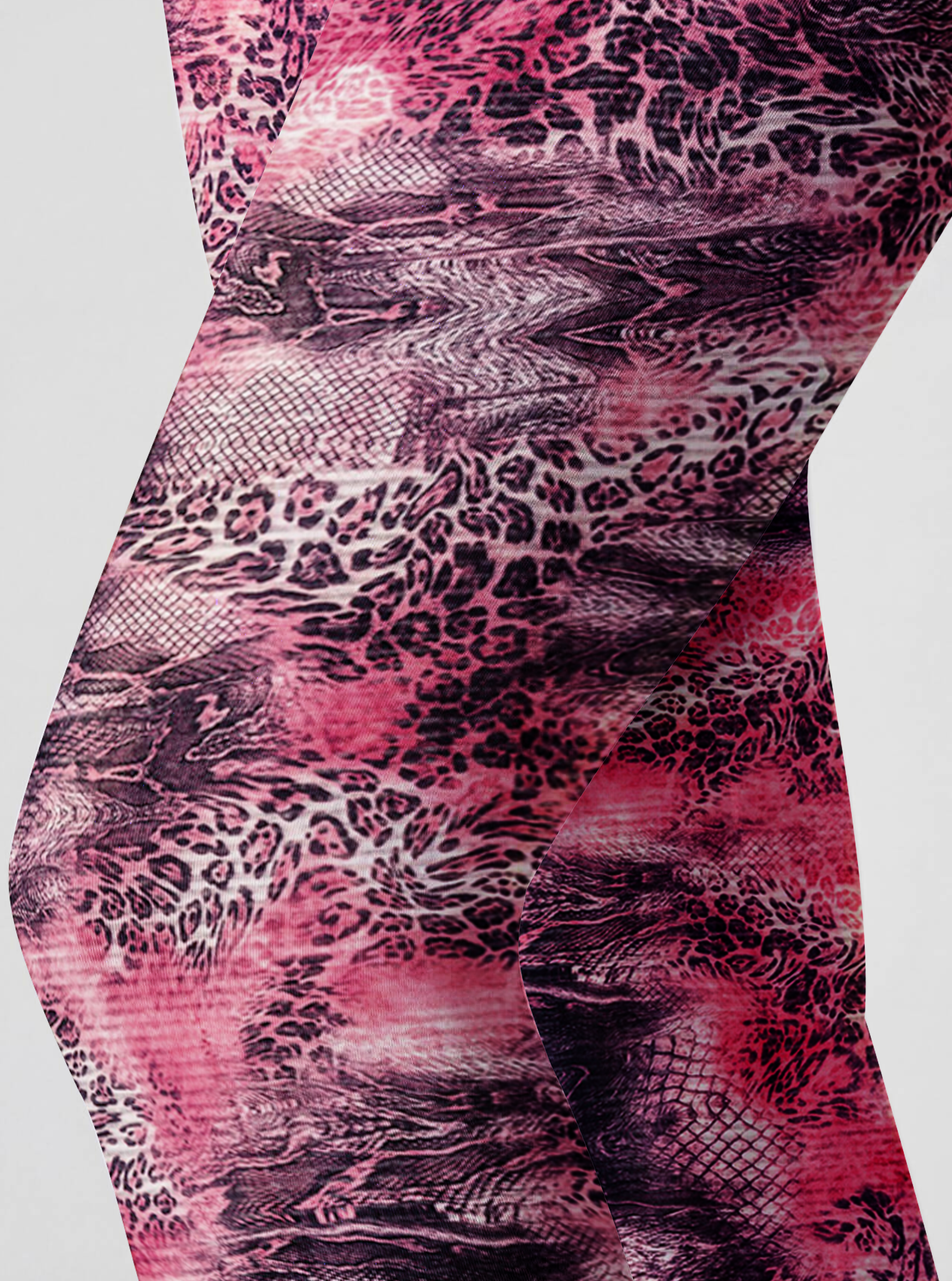 Pink Mist Wild Print Patchwork Leggings