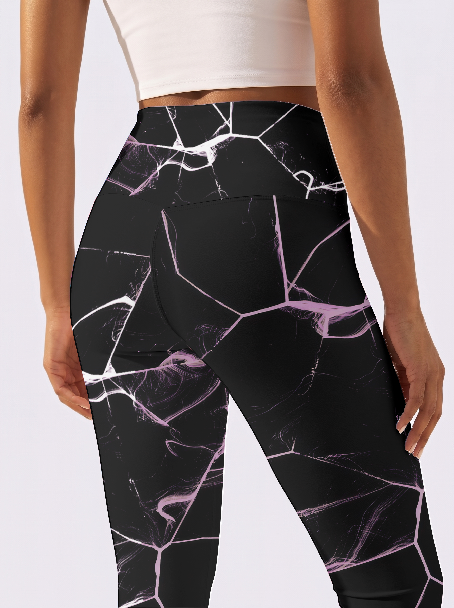 Black & Pink Line Gradient Leggings