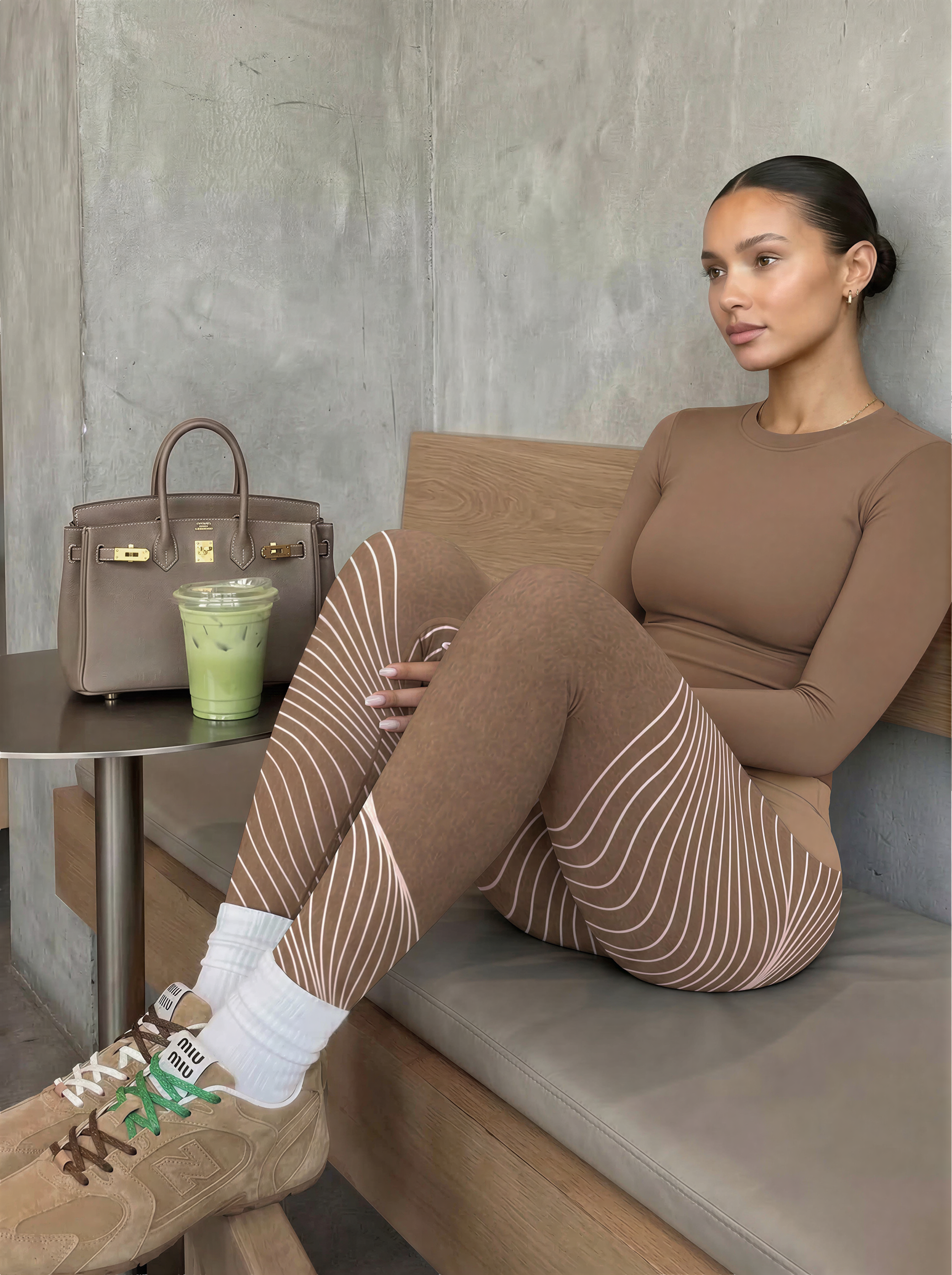 Dune Ripple High-Waist Yoga Leggings