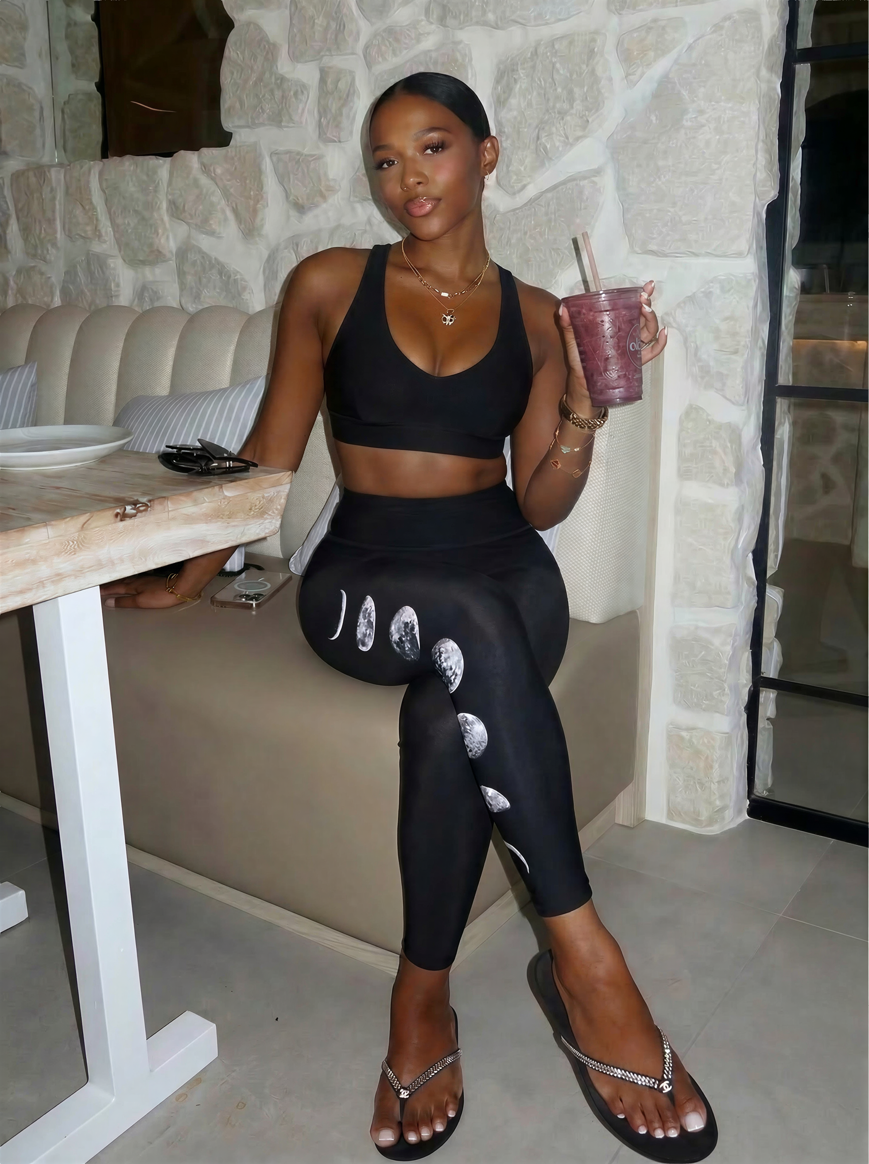 Lunar Phases High-Waist Leggings