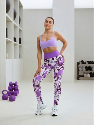 Purple Haze Abstract Splatter Leggings